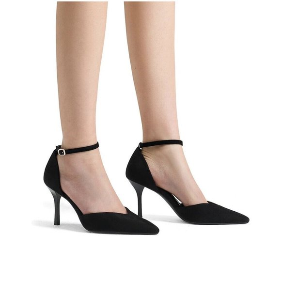 NWOB DREAM PAIRS Strappy Closed Toe Stiletto Ankle Strap Pointed T 7.5M - Picture 4 of 5